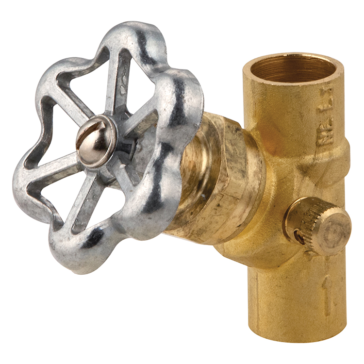 32W500LF 1/2" Copper Angle Stop Valve, with Drain