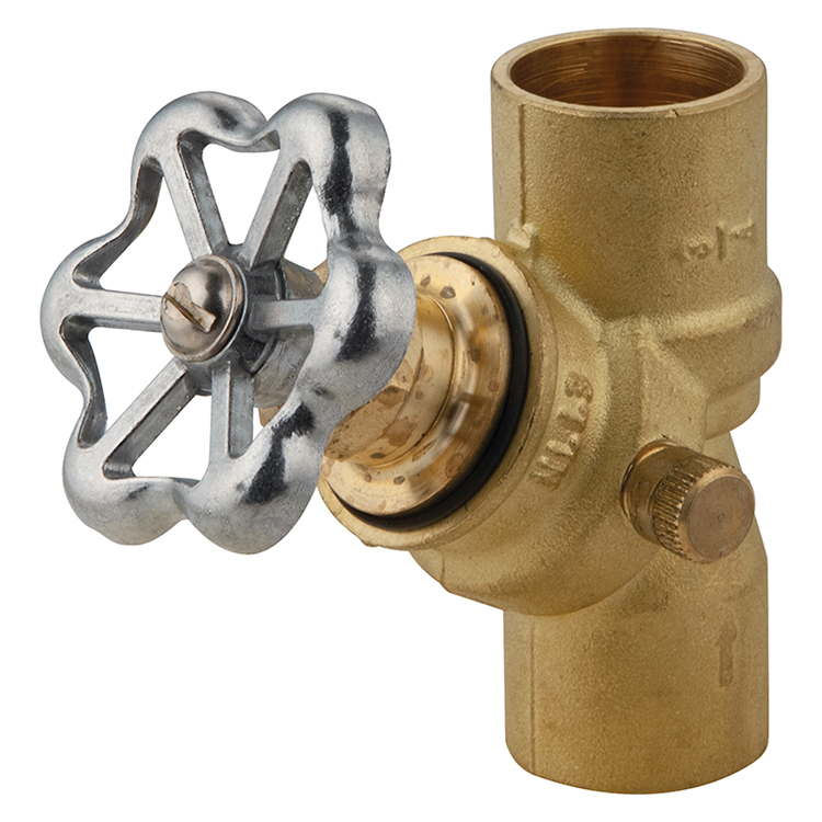 32W530LF 3/4" Copper Angle Stop Valve, with Drain